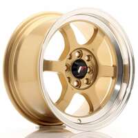 Japan racing Jr12 Gold Machined Lip 8.5x15 4/100 ET13 N73.1